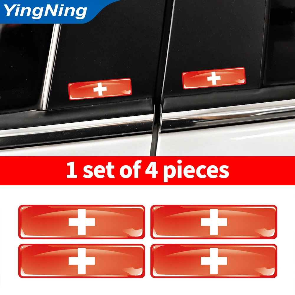 3D Resin Switzerland Flag Stickers Swiss Cross Car Emblem Decals for Mercedes BMW Audi VW Toyota Exterior Car DIY Accessories view 2