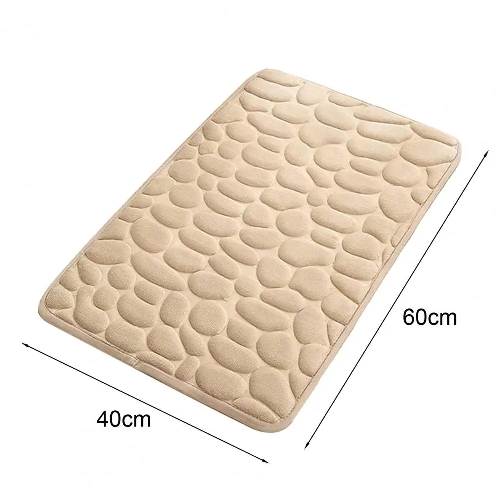 Alfombra de baño de espuma viscoelástica, alfombra inferior de Pvc, alfombra de baño suave de guijarros de dibujos animados con gran absorción de agua para dormitorio para personas mayores