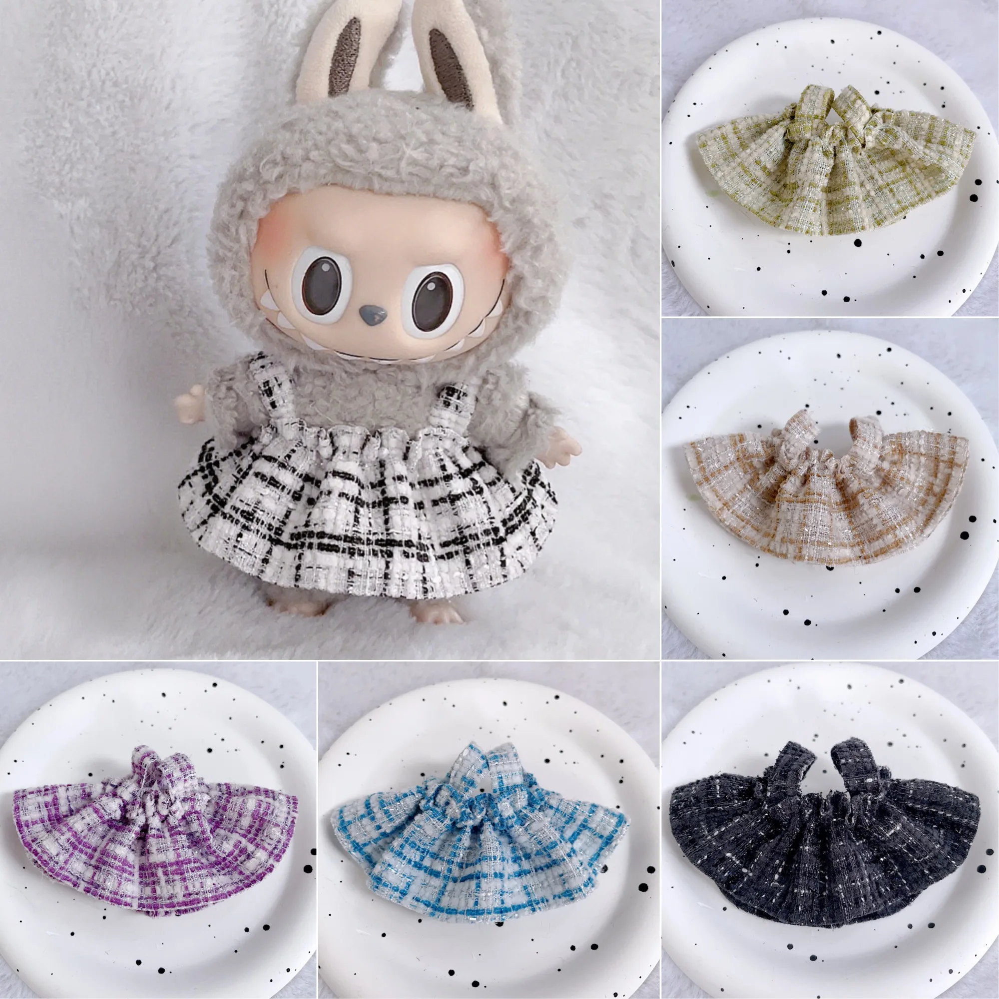 

Labubu Doll Clothes Camisole Dress for 1.0 2.0 3.0 Generation Vinyl Figure Changeable Costume Hanging Decor
