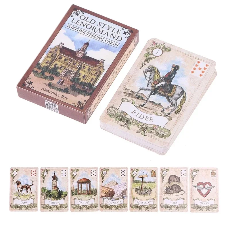 올드 스타일 Lenormand 점술 타로 카드 영어 버전 A 38 오라클 데크 운세 운명 Borad Games 카드 놀이