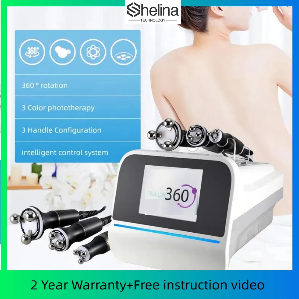 360 Degree Automatic Rotating Vibration Led Light RF Body Slimming Face Lifting Skin Tightening Machine