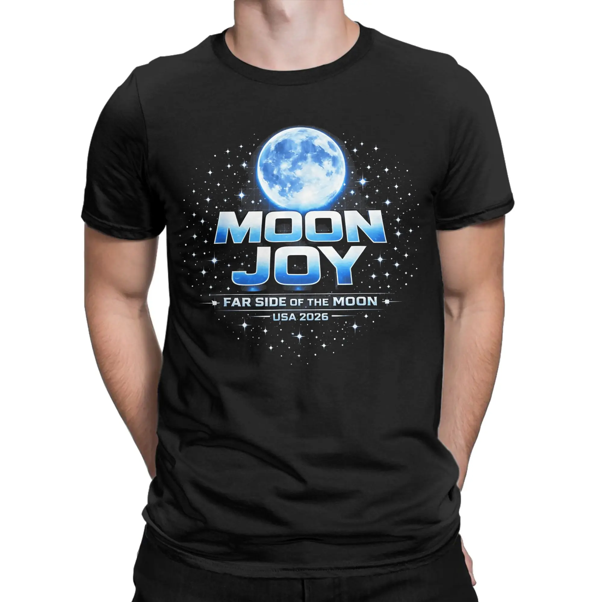 Leisure Moon Joy Far Side Of The Moon Mission USA Space Program 2026 T-Shirts for Men Round Neck Cotton T Shirt Short Sleeve