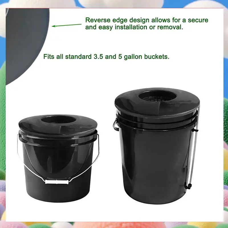 

6-дюймовый сетчатый горшок для 5 галлонов для BUCKET с широкими крышками (5 упаковок) сетчатые чашки для гидропоники Buck, корзина DWC Li-AS97