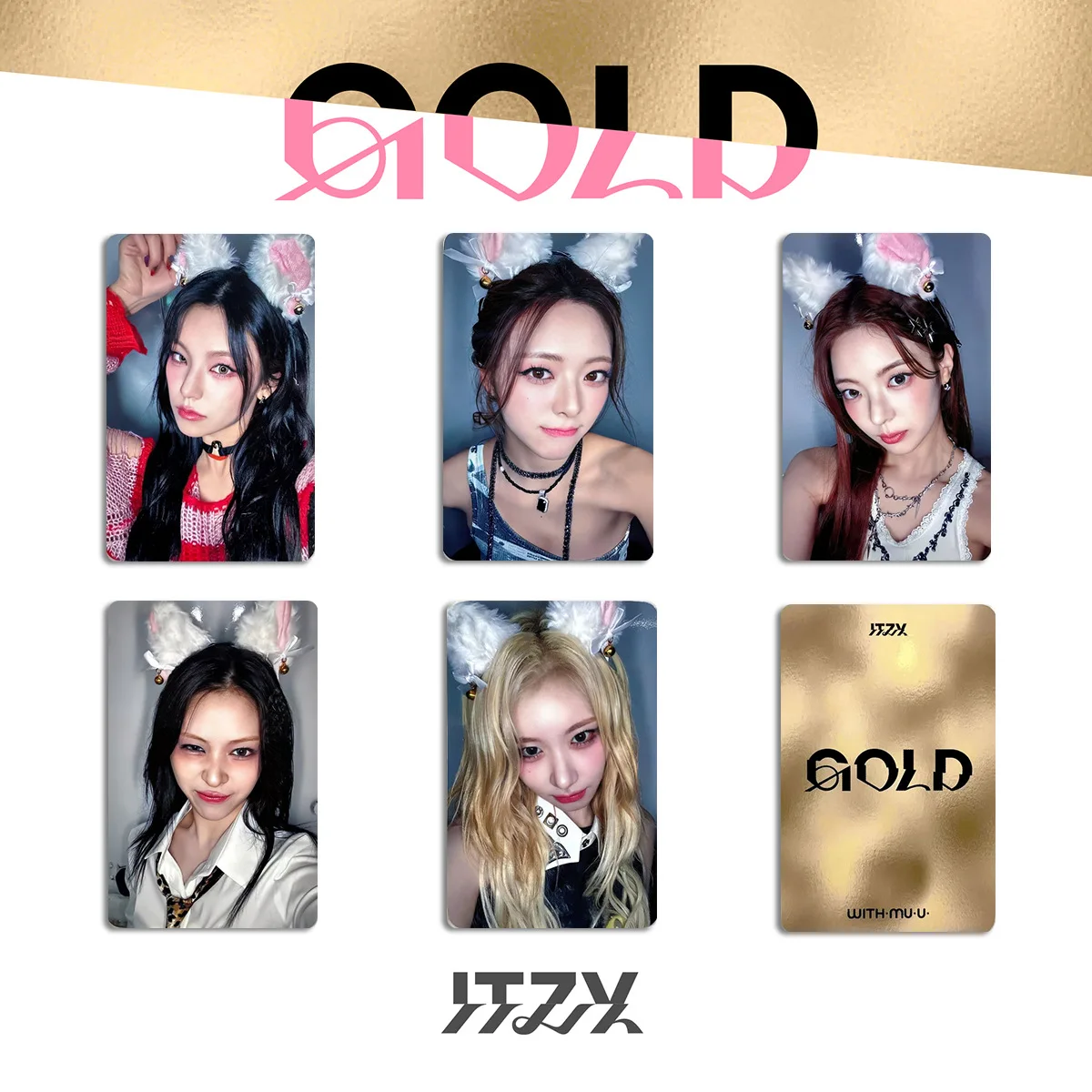 5Pcs/Set ITZY Idol Girl Group New Album GOLD Series HD Printd Photocards Yeji Lia Ryujin Chaeryeong Yuna Lomo Cards Fans Gifts