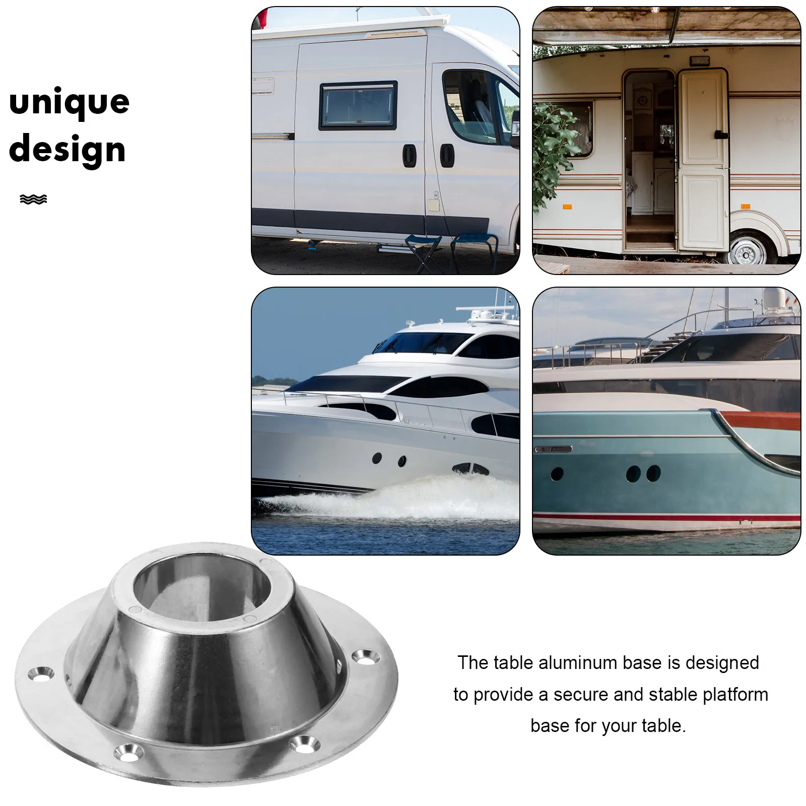 

2Pcs Rv Table Base Aluminum Mount Strong Stable Floor Flange for Camper Yacht Trailer Pedestal Dining Table Base Mounting