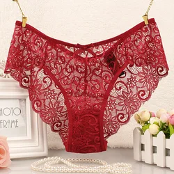 Women Panties Luxury Lace Side Large Women's Underwear Europe and America Narrow Crotch Low Waist Briefs European Size