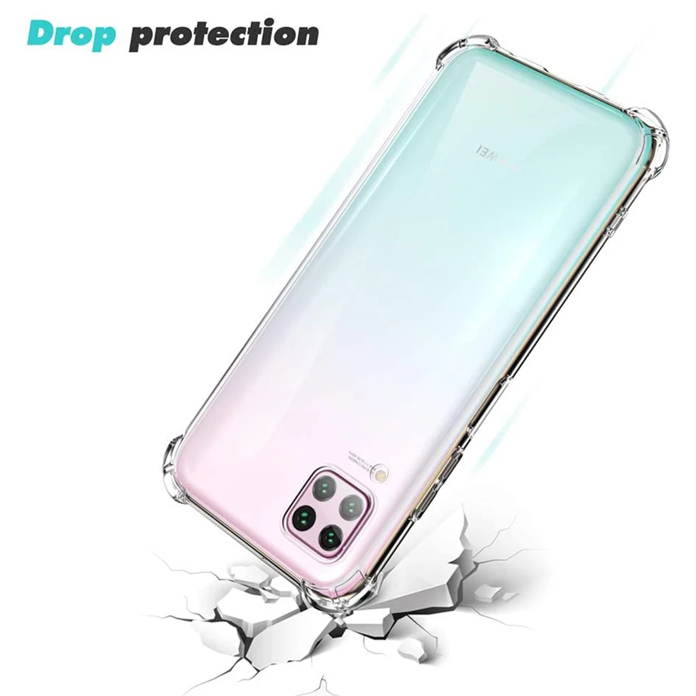 Shockproof Silicone Clear Case For Huawei P50 P40 P30 P20 Mate 40 30 20 Pro Plus Lite E P Smart 2020 2021 Hard Pc Acrylic Cover