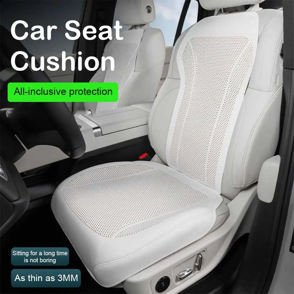   Cojín de coche Tesla de cuero de napa, estera protectora transpirable, cojín antideslizante para asiento de coche, accesorios para automóvil O4D8