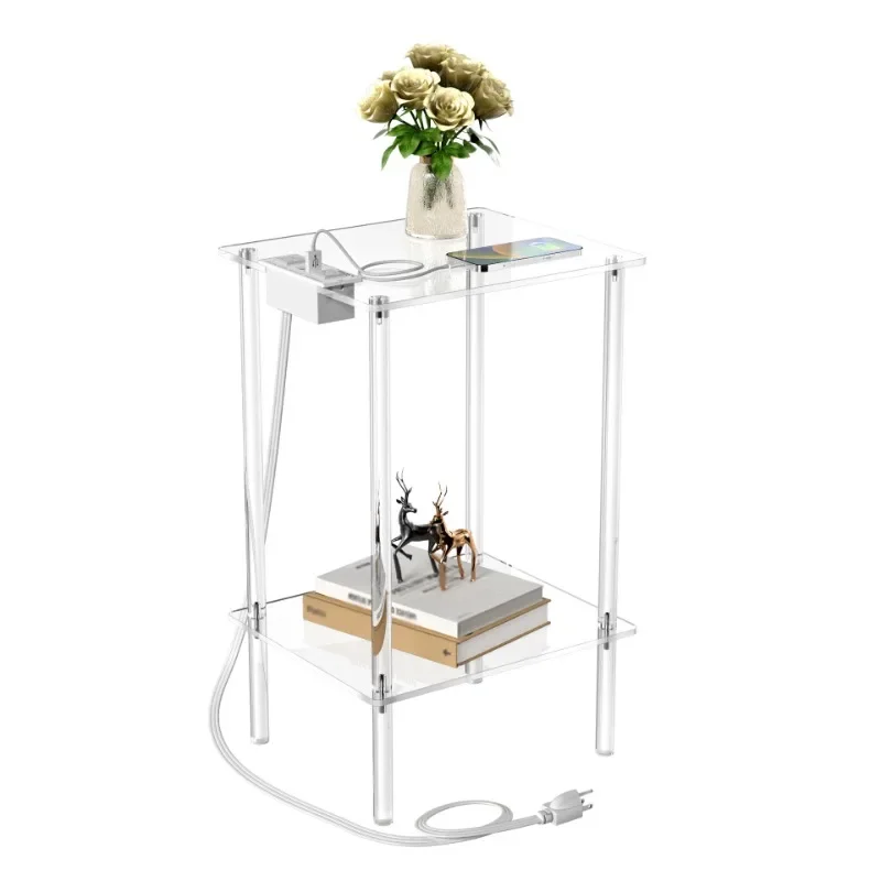 

acrylic coffee table, light luxury Internet celebrity side table, living room advanced sense, minimalist bedside office table