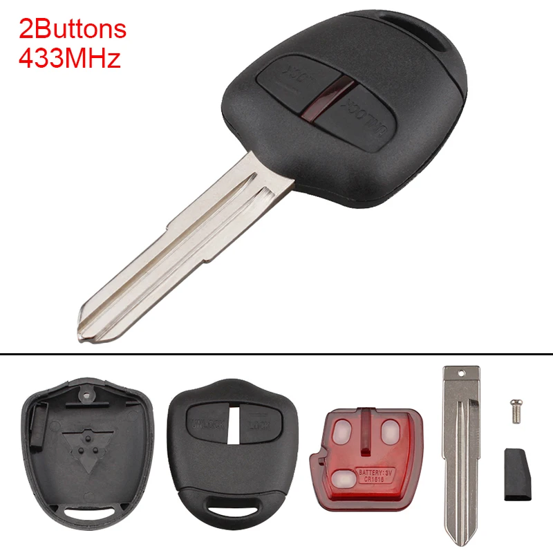 

2 Buttons Car Remote Key Case Keyless Key Fob with ID46 for