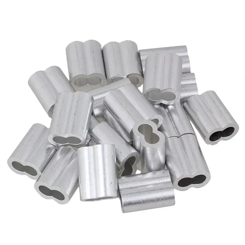 yes400PCS/1000PCS Crimping Sleeves M1 to M6 8 Shape Aluminum Wire Rope Ferrules  Clamps Clips Wire Cable Fittings