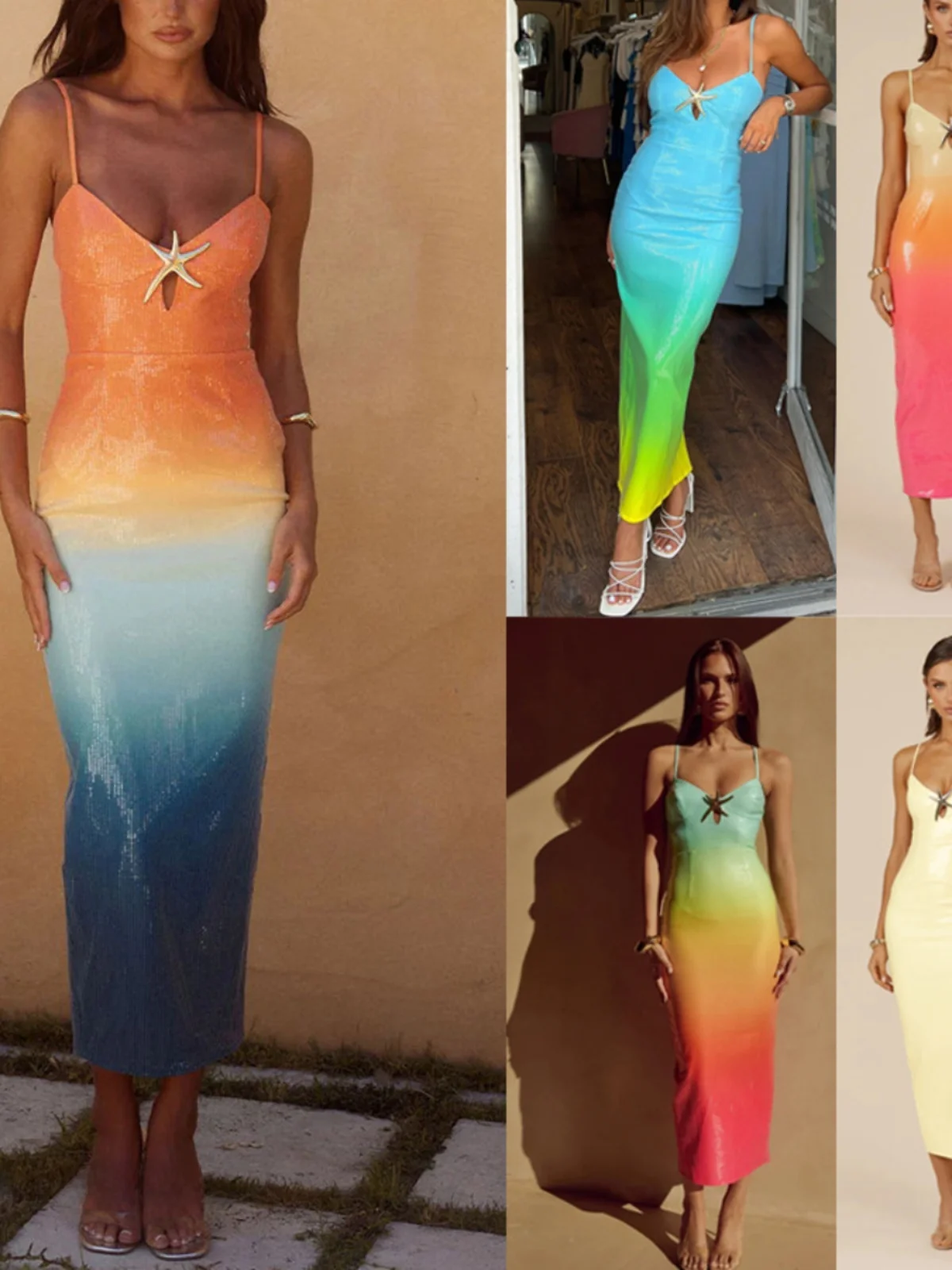 

Casual Sequin Printed Dr Women's Leisure ter Neon Print Summer Dr Polyester Fabric No Sve Zipper Closure