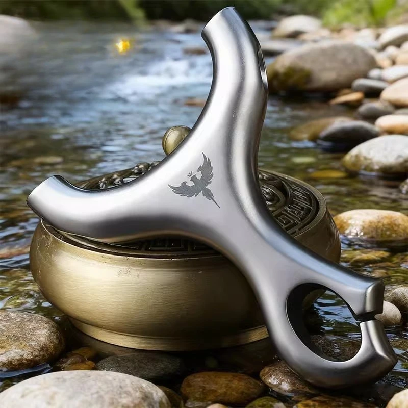 

NEW Stainless Steel Flat Rubber Band Slingshot High-precision Ball Clamping Rapid Shooting Outdoor Sports Competition EDC Tool