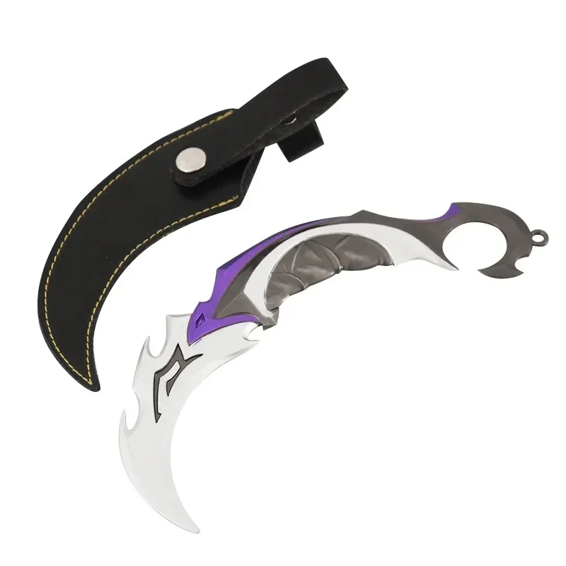 Valorant Keychain Peripheral Melee Weapon Reaver 2.0 Karambit Knife Purple and Blue Samurai Sword Weapon Model Gift Toys Game