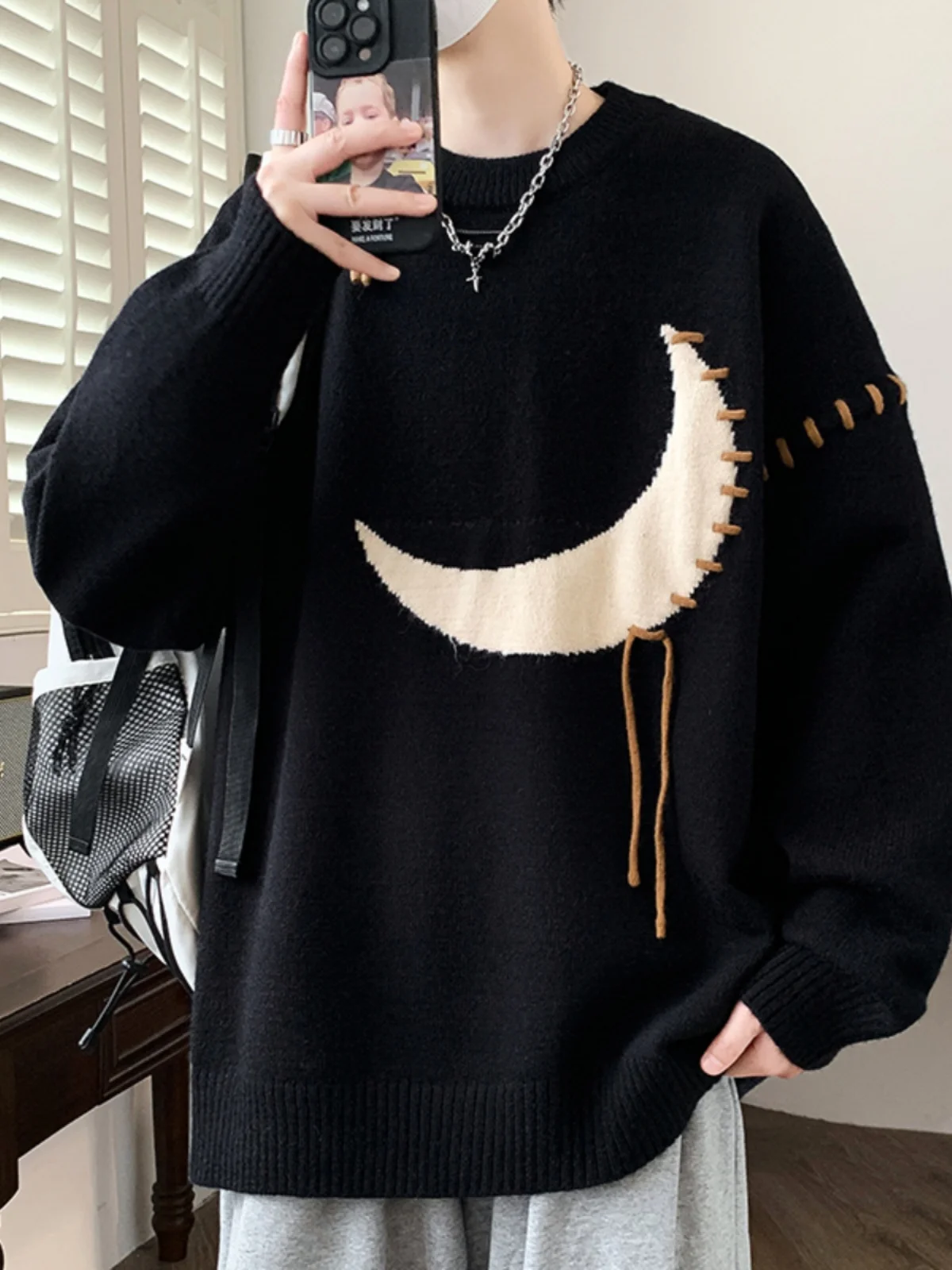 

Loose Wide Fit oulder Drop Knitted Sweater for Teenage Boys Autumn Winter Faion Comfortable Breathable Casual Sle