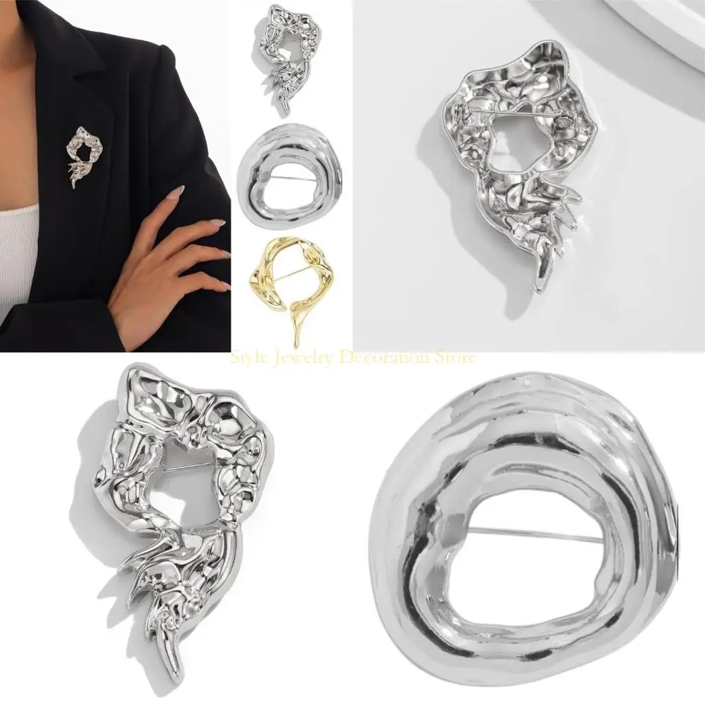 D46e Hollow Design Alloy Brooch Tornment Creative Label Pin Jewelry مضيفًا لمسة من السحر إلى أي جماعة