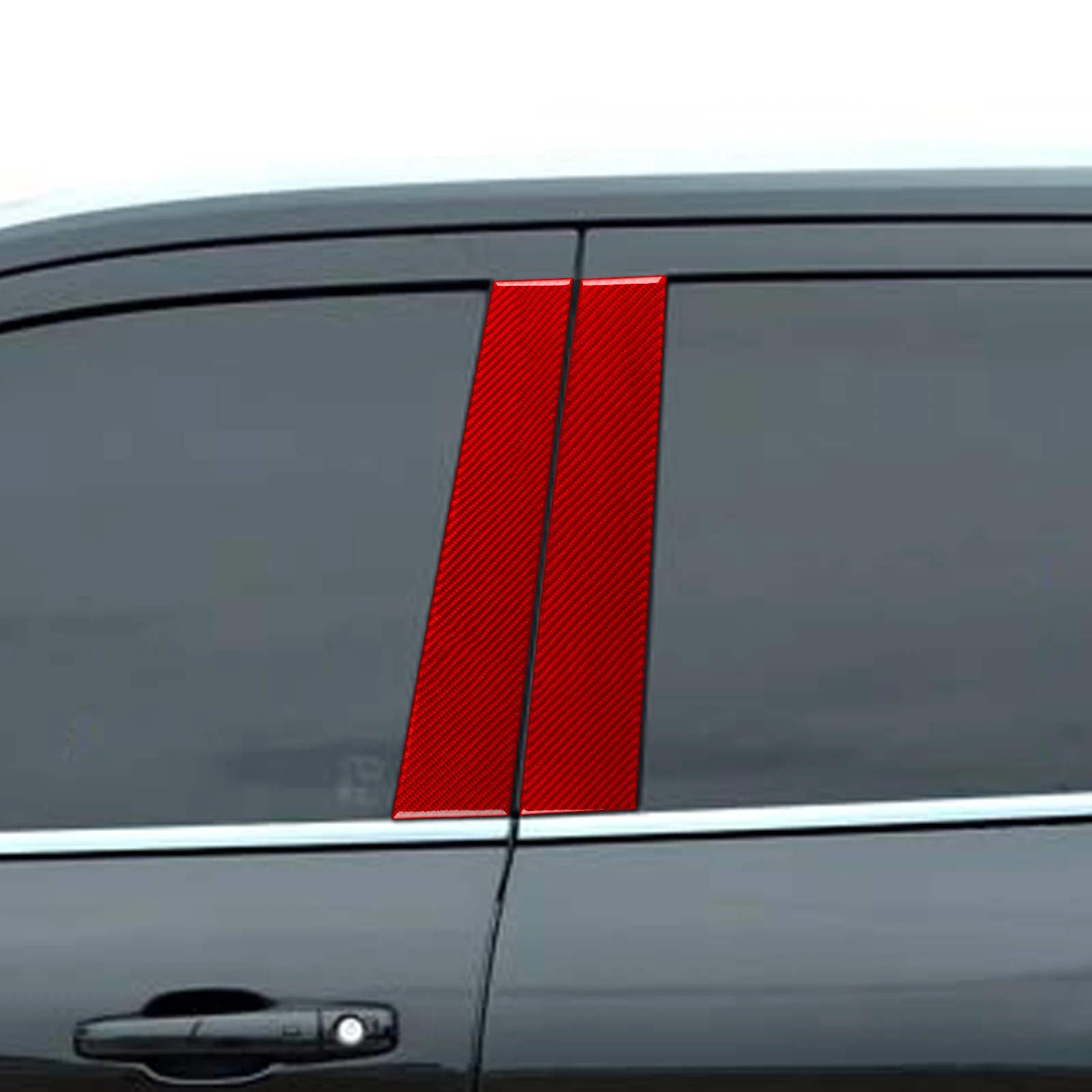 For Dodge Durango 2011-up Accessories Carbon Fiber Car Exterior Door Post B Pillar Panel Trim Sticker Decoration