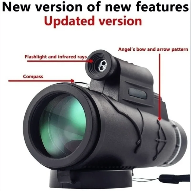 Extra Long 9800M/300000M Compass Flashlight+infrared Distance Night Vision High- Angle Monocular Telescope Laser Outdoor Hiking