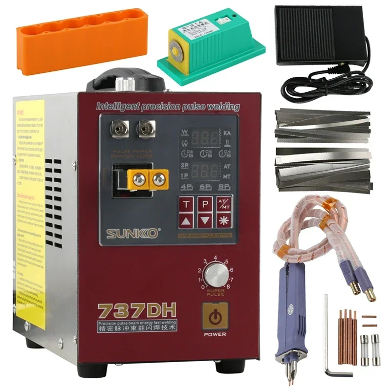 4.3KW 737DH Automatic Induction Battery Spot Welding Machine For 18650 Batteries Nickel Strip Connection With 70BN Welding Pen