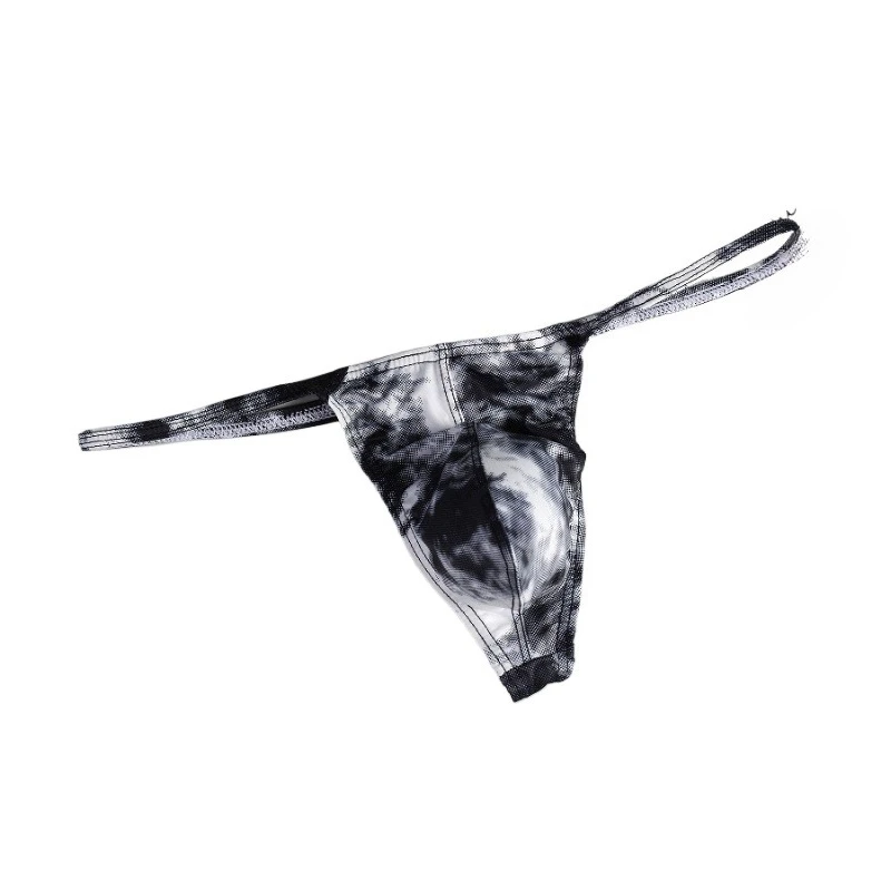 Men's Thong Tie-Dye Sexy U Convex Pouch Underwear Jockstrap String Low Waist Sissy Thin Breathable Jock Strap Bikini Slip Homme