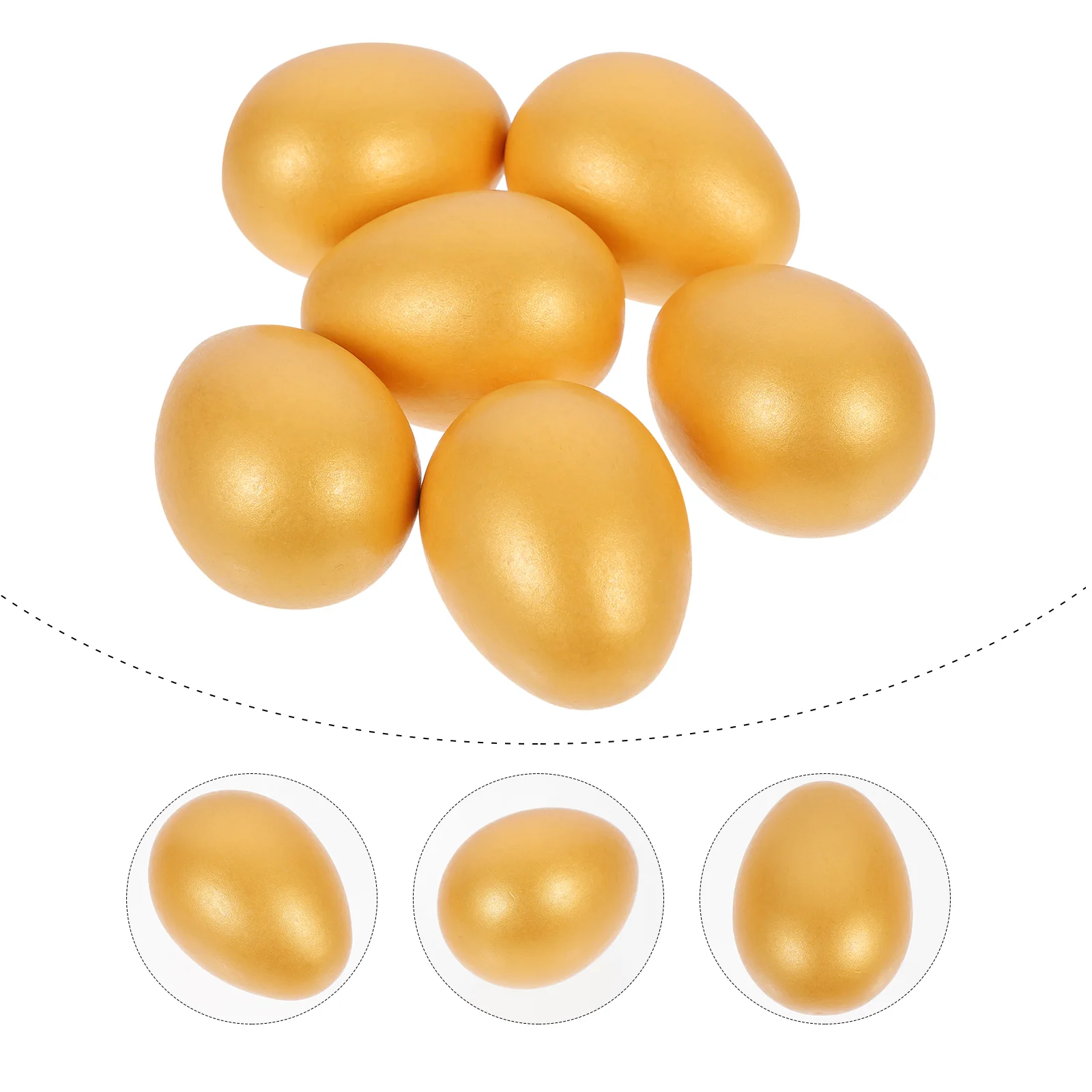 

6 PCS Easter Golden Eggs Party Favor Decor Decorative Halloween Decorations Festival Hanging Basket DIY Making Filler