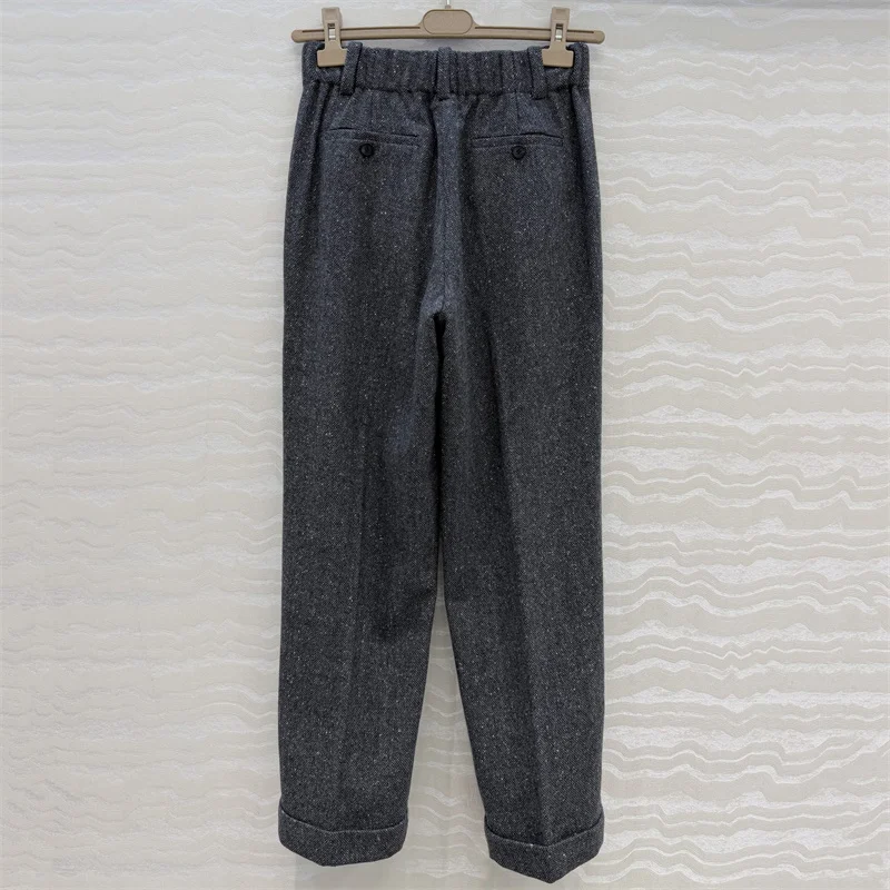 women's pants New elastic waist slim straight leg pants for autumn 2026 wool blended women's suit pants casual pants trousers