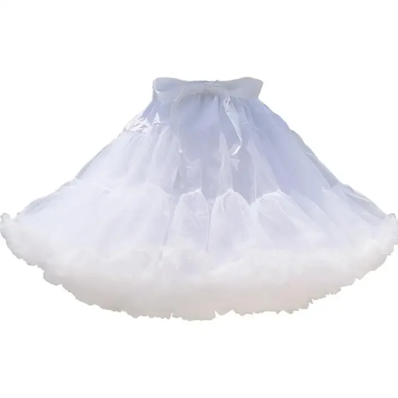 

Women Lolita Petticoats Crinoline Inner Skirt Wedding Party White Ballet Tutu Novelty Dress Support Sweet Bustle