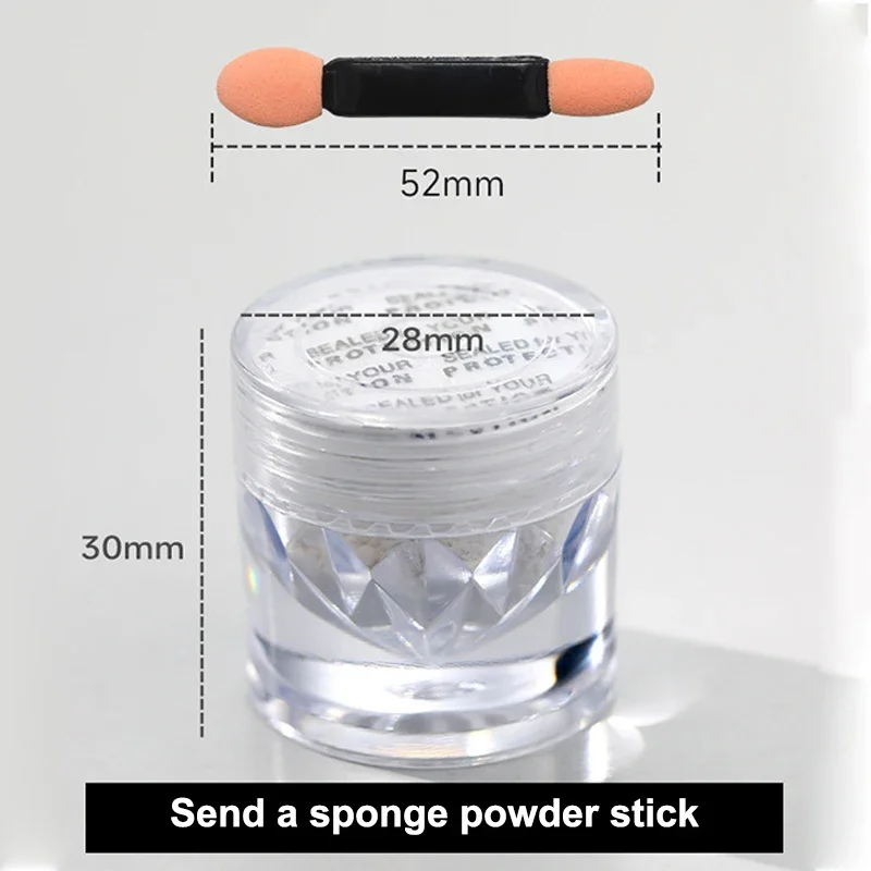 1g Kryształowy Puder do Paznokci z Efektem Lustra, Wysoki Połysk, Transparentny, Kolor Moonlight White Aurora, Dekoracja Paznokci, Salon Kosmetyczny