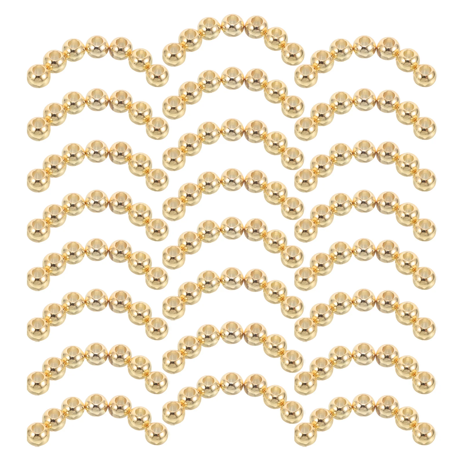 

100 шт. круглых гладких золотистых металлических бусин-разделителей для изготовления ювелирных изделий, браслетов, ожерелий, серег, рукоделия, бусины для ожерелий
