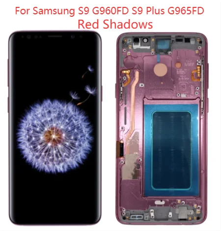 Original S9 G960F Display For Samsung S9 Plus LCD With Frame Galaxy S9 Plus SM-G965T G960A LCD Screen Assembly Red Burn Shadows