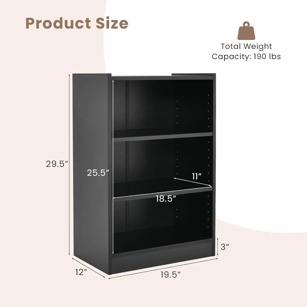 مجموعة خزانة كتب حديثة مفتوحة مكونة من 3 طبقات، مكونة من قطعتين، تتميز بـ 18 رفًا قابلين للتعديل وآمنًا ضد الإرسال، حل تخزين متعدد الأغراض