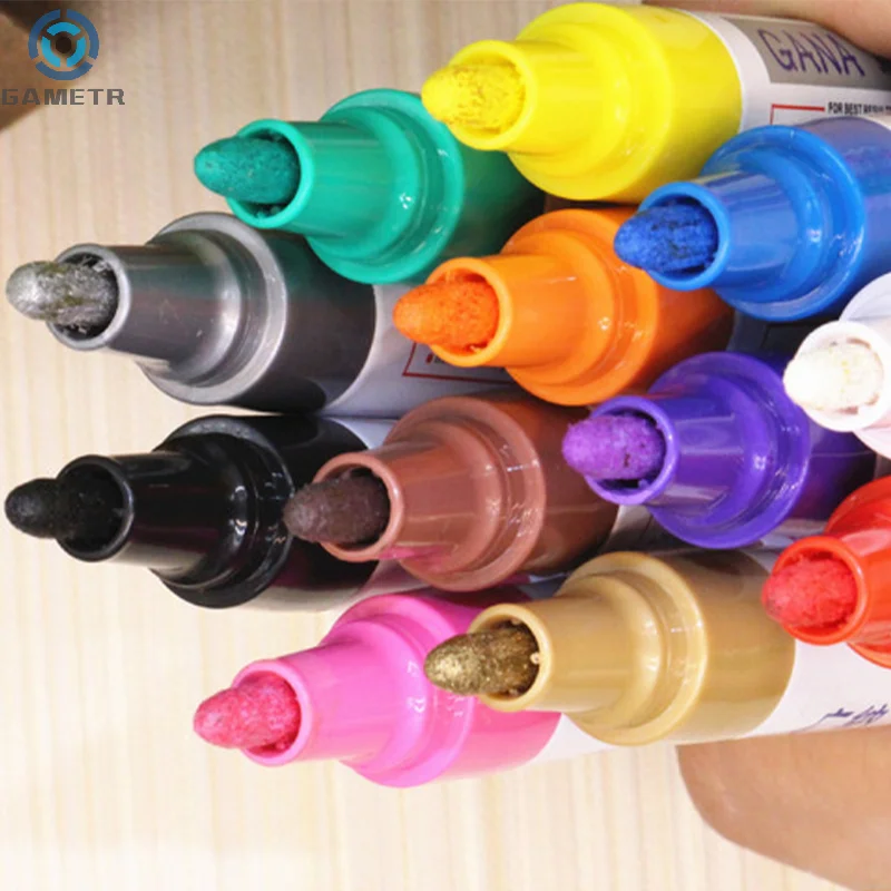 Waterproof Cars Wheel Tire Oily Mark Pen Auto Rubber Tyre Colorful Permanent Paint Pen Graffiti Touch Up Paint Marker Pen