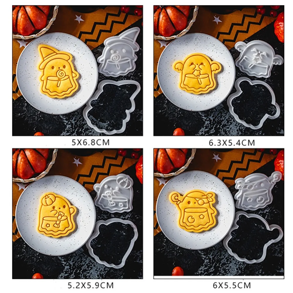 Cute Halloween Ghosts Cookie Mold DIY Stampcookie Cutters Baking Accessories 2