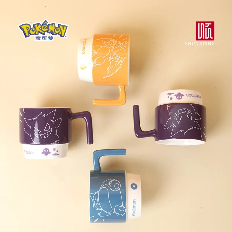 SHUNXIANG Keramikbecher Pokémon Lizenzierte Tassen Snorlax Stapelbar Kawaii Anime Junge Mädchen Frühstück Milch Saft Tasse Keramik Kaffeetasse
