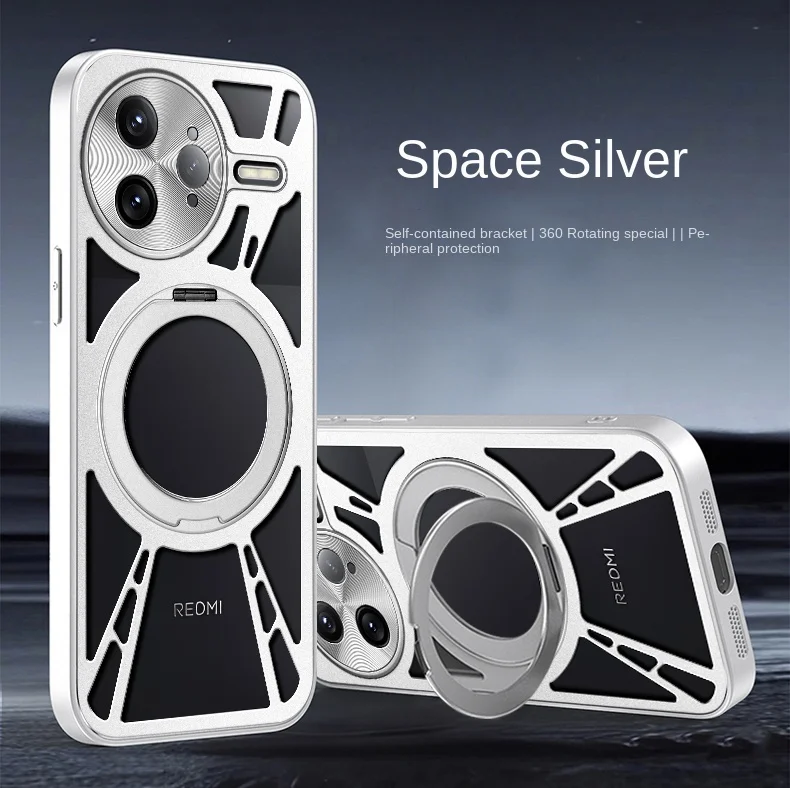 

Для Xiaomi POCO F7 Ultra Чехол из твердого сплава с кольцевой подставкой Магнитный защитный чехол MagSafe для POCO F7 F6 F5 X6 Pro Shell