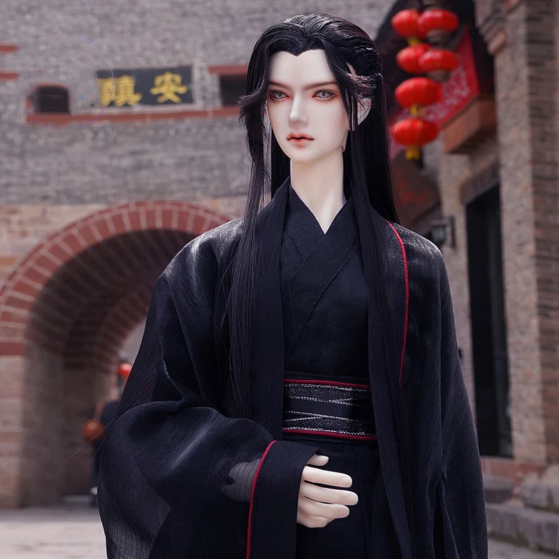 1/3 Scale BJD Wigs Ancient Costume Hanfu Vintage Styling Long Hair Samurai Wig For SD13 SSDF ID72 Uncle Doll Accessories A1421
