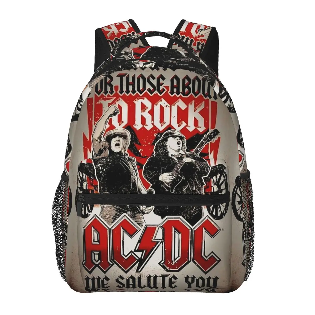 

A-AC-DC-C Heavy Metal Backpack Hot Sale Daypack Large Capacity Boys Girls BookBag School Bag Shoulder Bags for Men Women