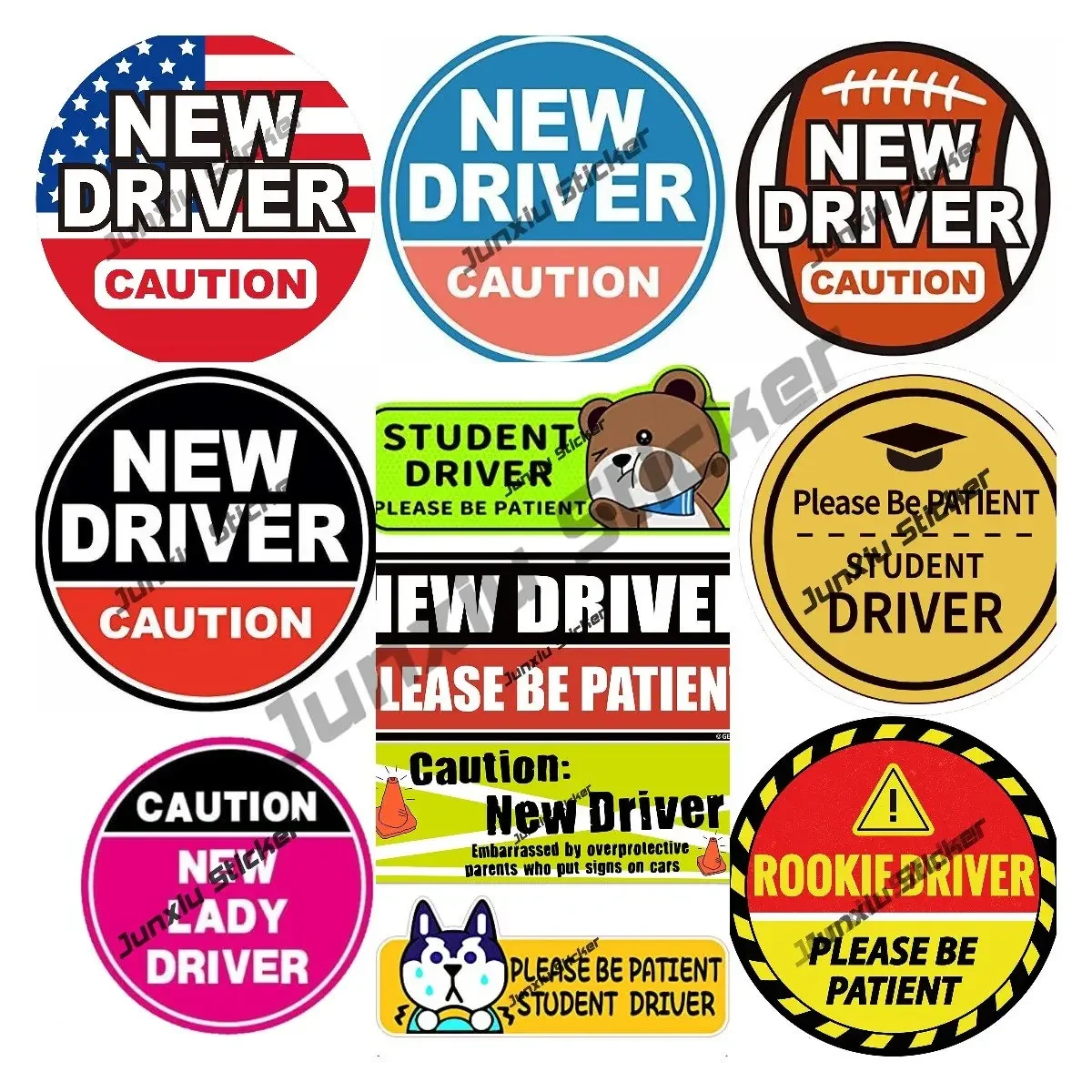 

New Driver Decal New Driver Please Be Patient Sticker Caution Safety Decals Auto Assesories Adhesive for Car Camper Vinyl Decals