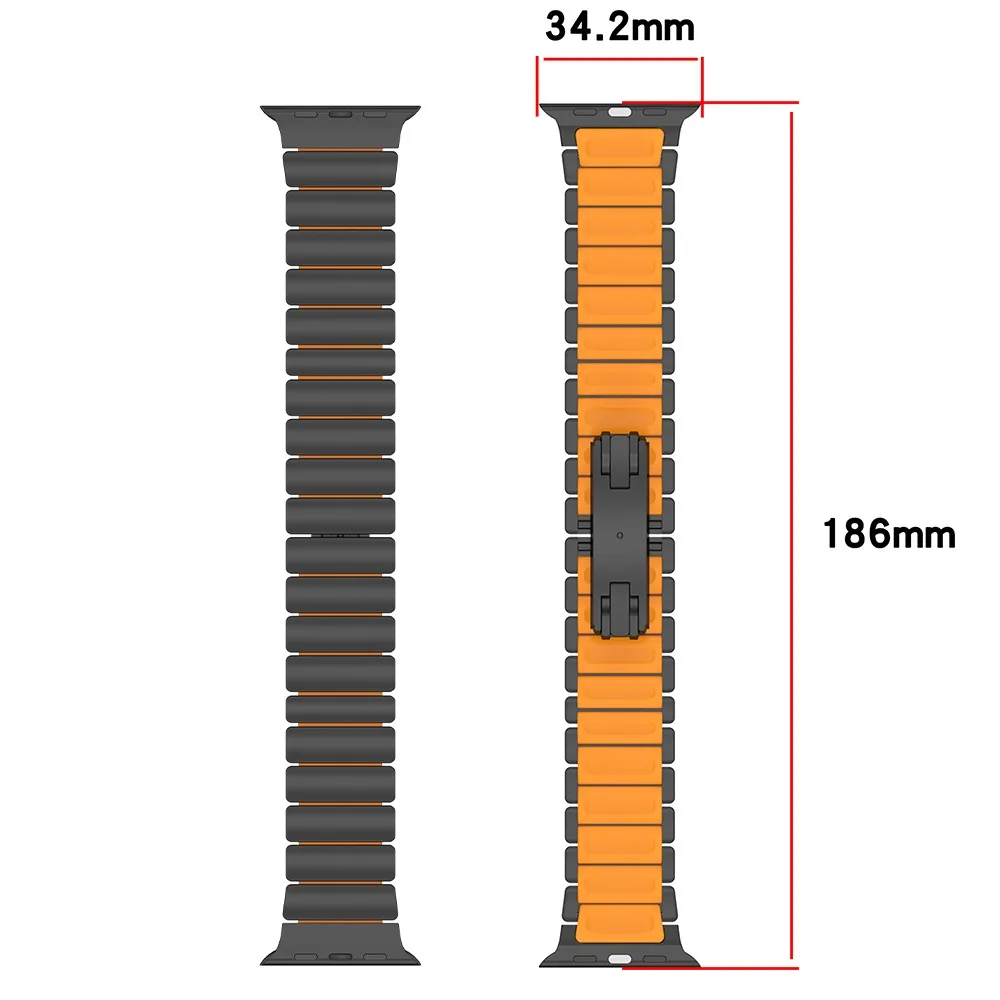 Titanium+Rubber Band For Apple Watch Ultra 3 2 49mm Series 11 10 46mm Butterfly Buckle Strap For iWatch 9 8 7 6 5 4 SE 3 44 45mm
