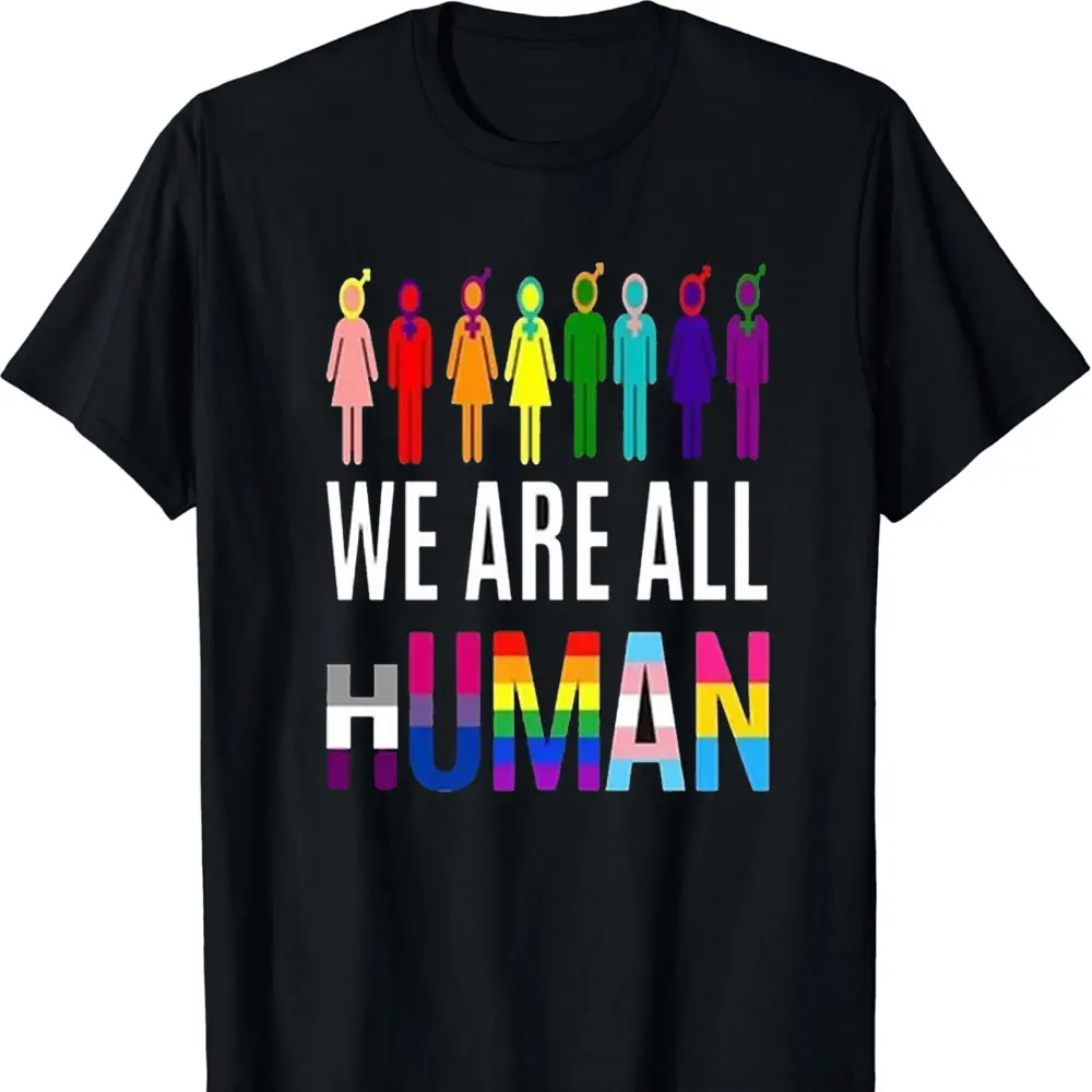 men's Rainbow Heart Print TShirt LGBT Pride Month T Shirts Lesbian Gay Bisexual Transgender Queer Y2k Tops Tee Cute T Shirt