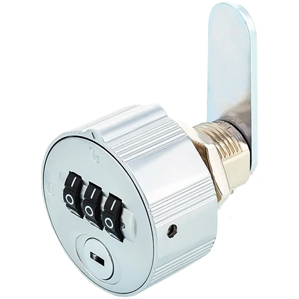 1 Piece Zinc Alloy 3 Digit Combination Lock For File Cabinet Drawer Storage Security Mechanism Silver Black 20mm