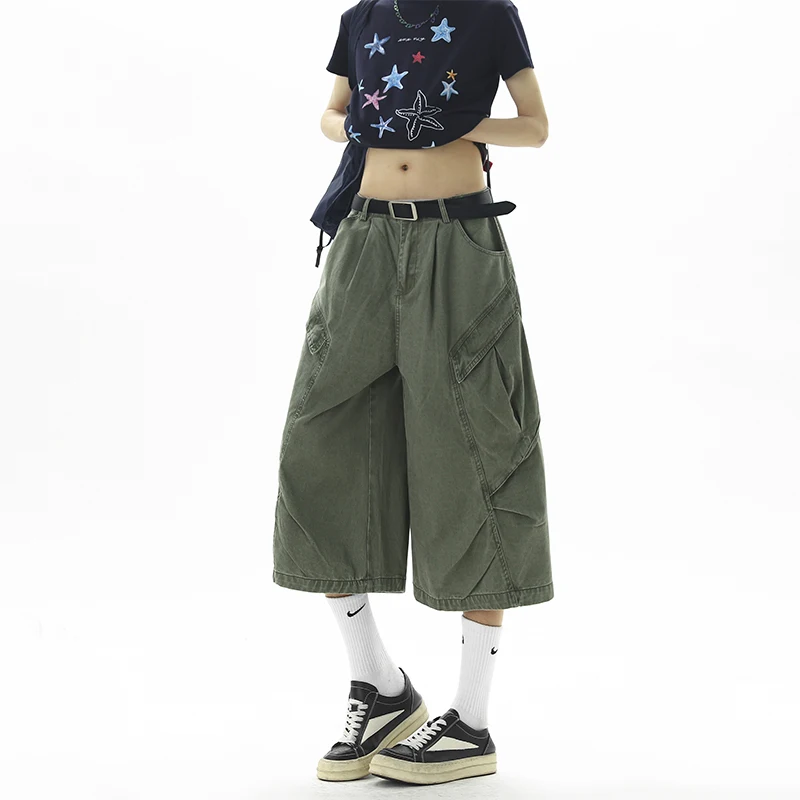 Cargo Shorts man Casual Seven Point Pants loose 2026 Summer New Men Outdoor Sports Side Large Pockets Work Pants