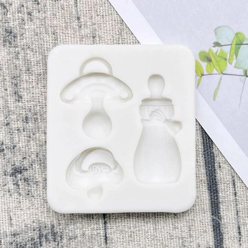 Baby Pacifier Feeding Bottle Silicone Mold Sugarcraft Chocolate Cupcake Baking Mold Resin Fondant Cake Decorating Tools