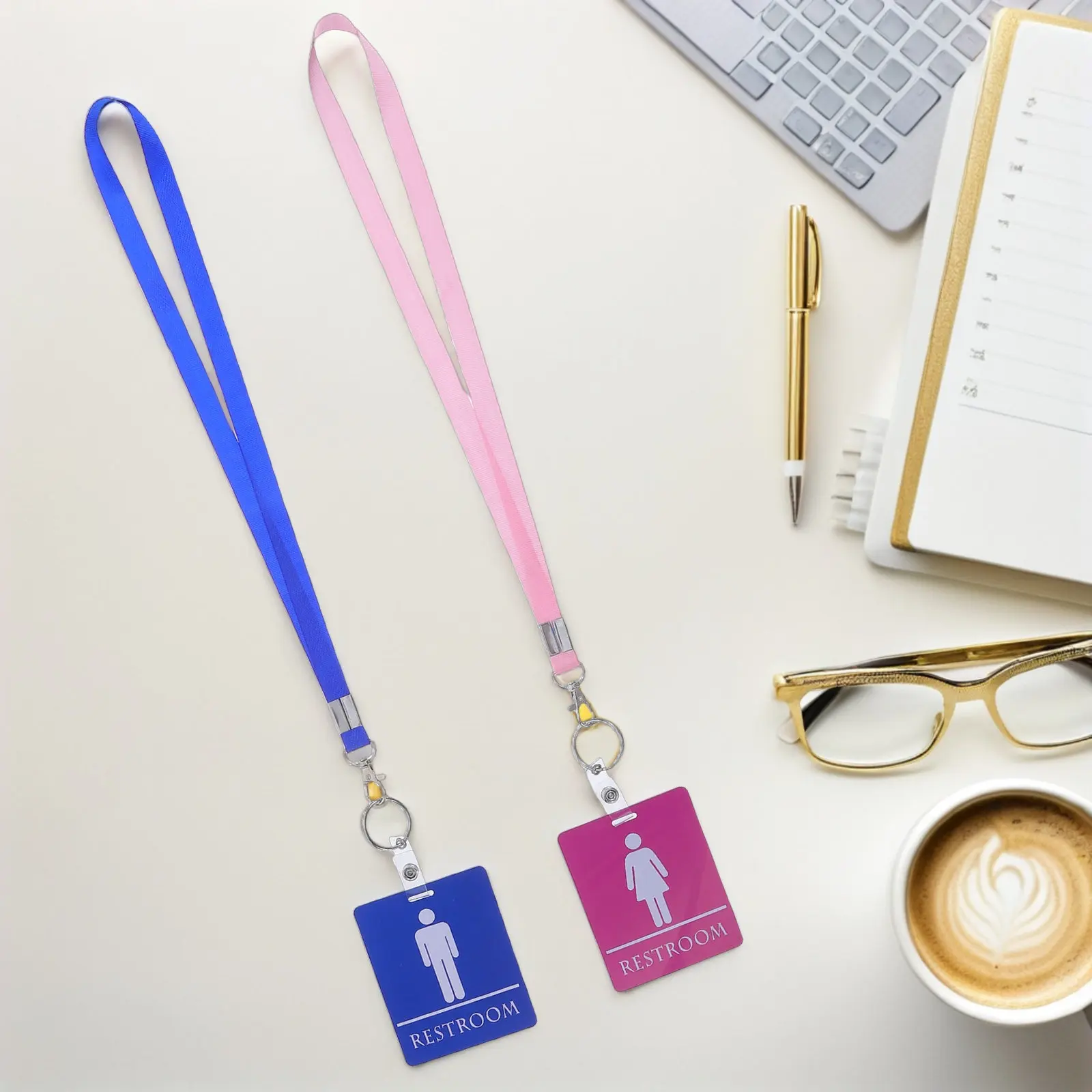 

6pcs Bathroom Pass Lanyards Waterproof Badge Holder For Classroom Hall Passes Student Restroom Pass Solutions -