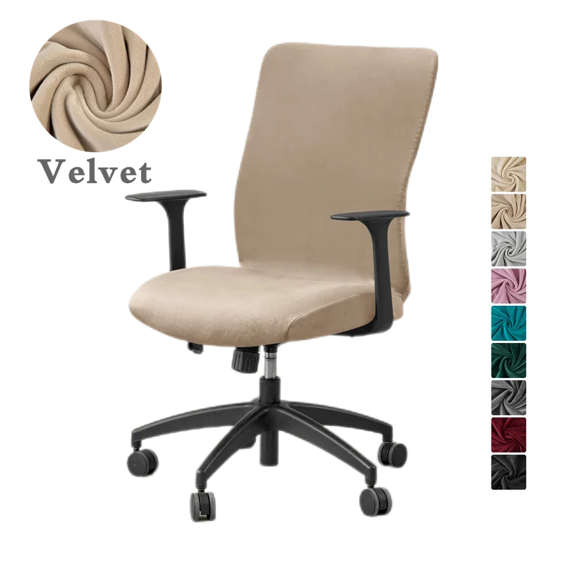 1PC Velvet Computer Office Chair Cover Solid Color Stretch Armchair Slipcover Anti-dirty Rotating Gaming Desk Seat Chair Covers