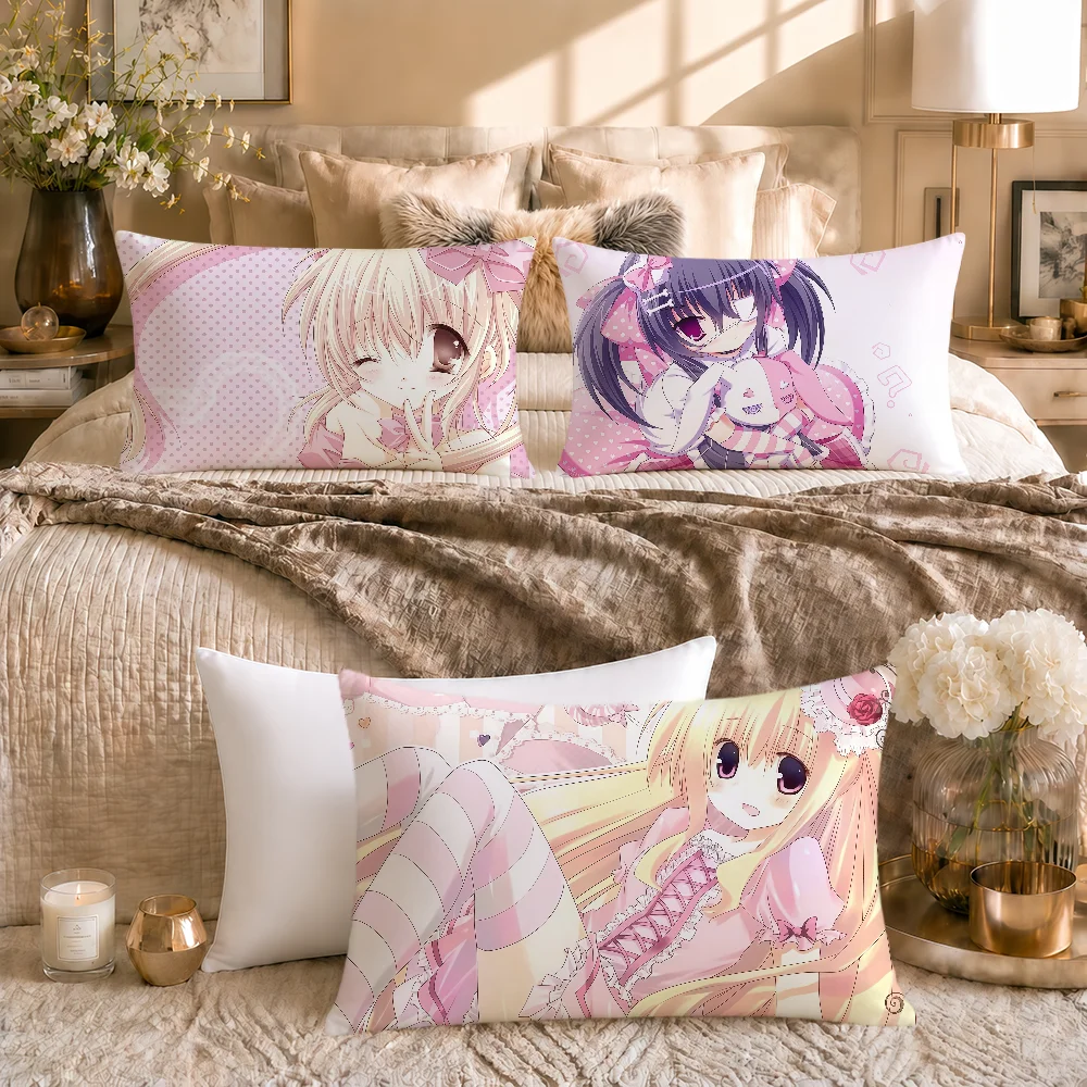 Cutecore Anime Girl Moe Y2k Art Cushion Cover Soft Rectangle Pillowcover Home Sofa Living Room Decor Dorm Hogar Pillowcase Gift