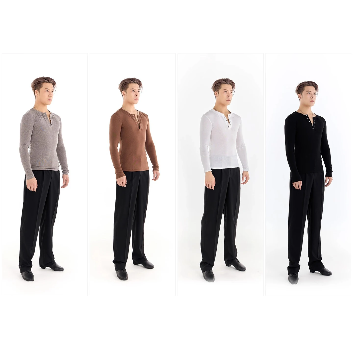 2025 inverno trajes de prática de dança latina para homens com decote em v topo samba chacha moderna dança wear roupas de treinamento de dança latina dn22013