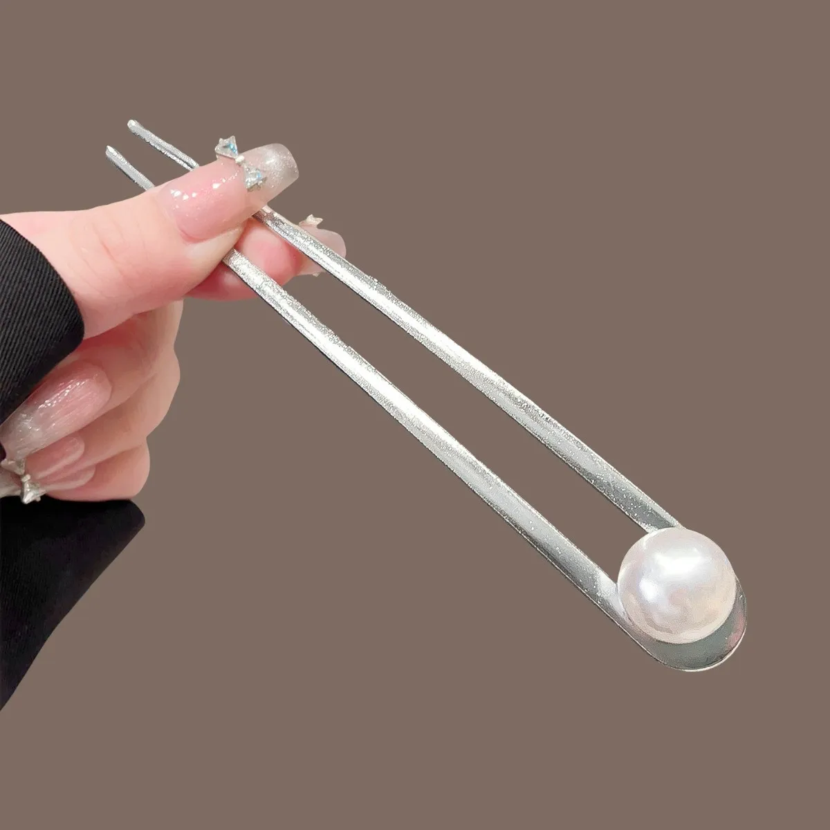 Imitation Pearl Hairpins Korean U-Shaped Metal Shell Hair Clip Pins Women Girls Hair Sticks Bun Maker Hair Styling Accessories