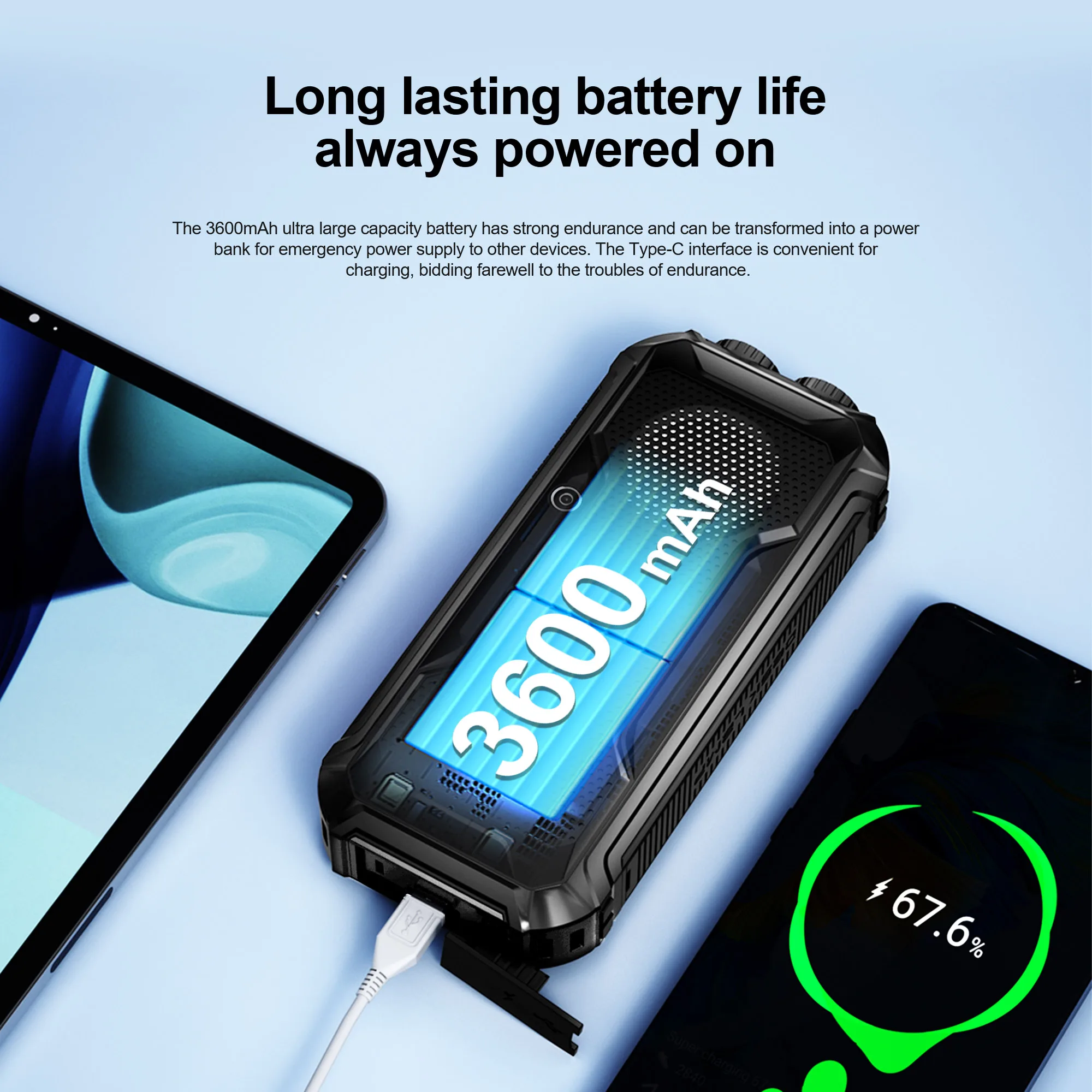 SERVO X7 PRO Kipas Mini Ponsel Senter Ganda Perekaman Panggilan Suara Ajaib Bank Daya SOS Radio FM Layar 2.8 "Ponsel 2SIM