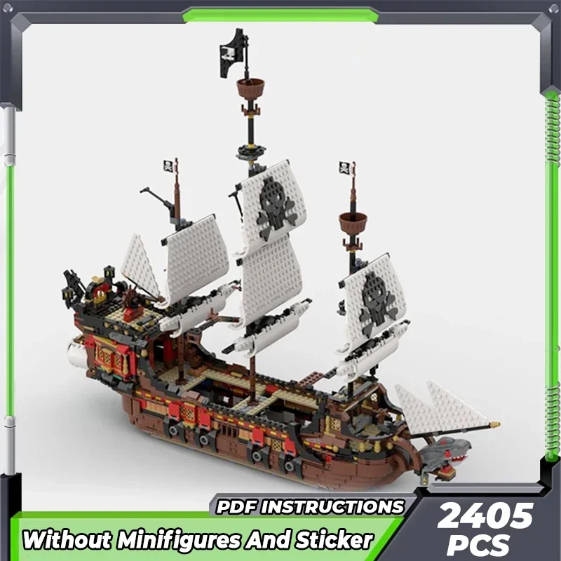 Moc-bloques de construcción modulares para niños, modelo de barco militar, Barco Pirata, Battleship, tecnología, juguetes para niños, juegos de bricolaje, montaje